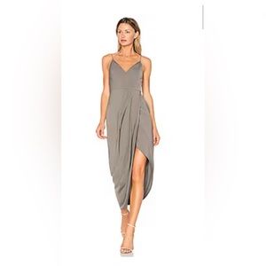 Shona Joy Revolve Stellar Drape Dress Olive size 2